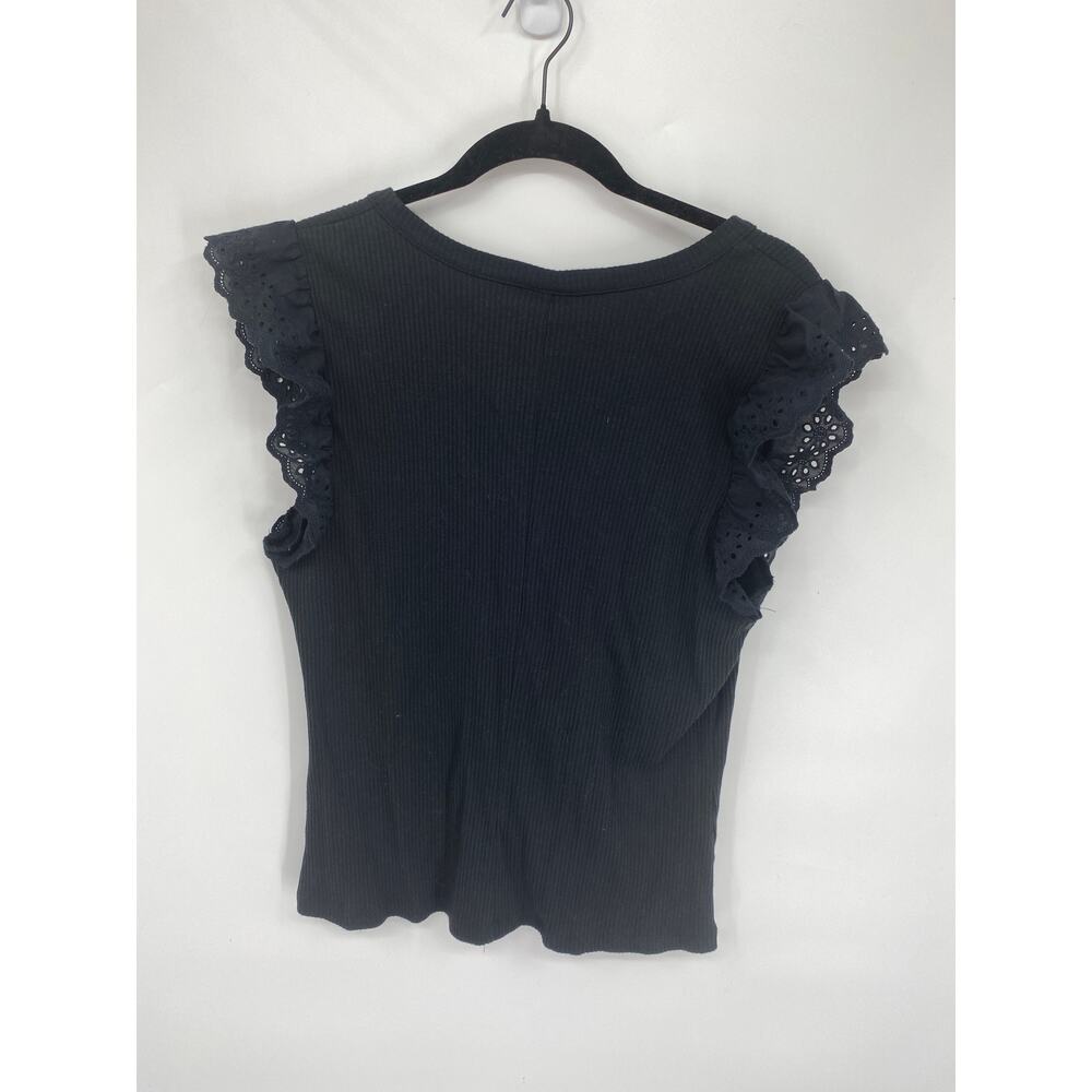 New WHO WHAT WEAR tank Sleeveless Women XL black half button Top - Picture 5 of 5